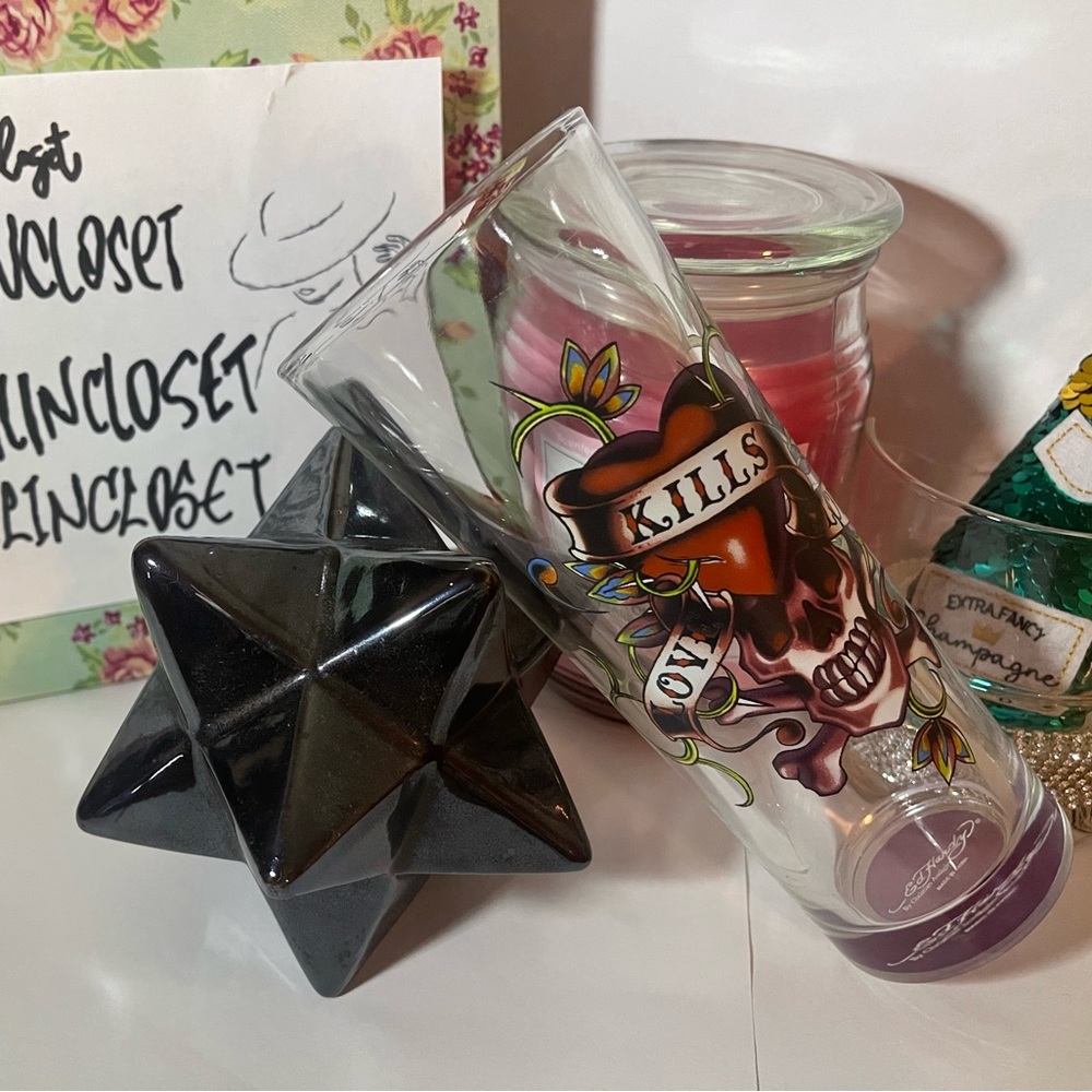 Ed hardy glass cup Y2K